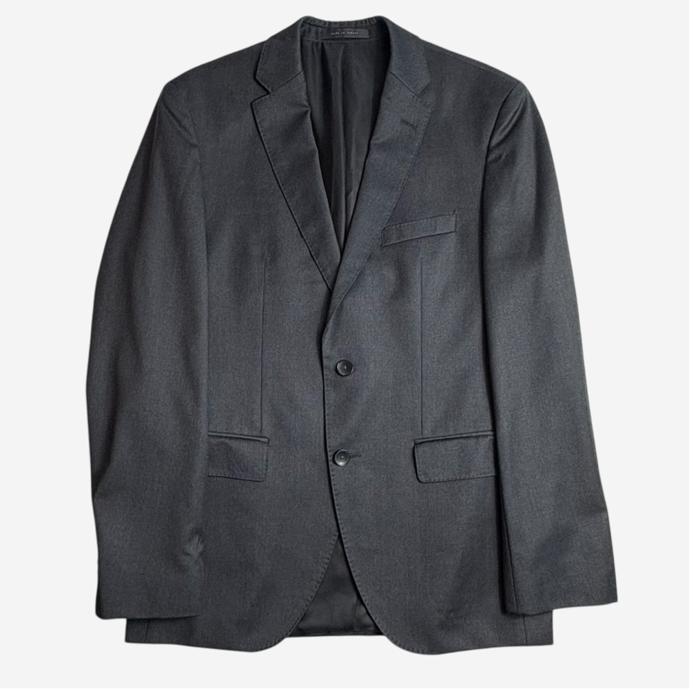 HUGO BOSS Super 100 Reda Virgin Wool Blazer Jacket 38 Regular Dark Charcoal